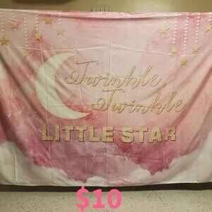 Fabric Pink Twinkle Little Star Backdrop